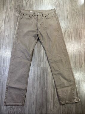 Levi’s 505 Mens Jeans 32x32 Khaki Beige Straight Leg Regular Fit Cotton Denim